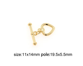 18K Gold Filled OT Clasp,Heart OT Clasp Bracelet Necklace for DIY Jewelry Finding Necklace Bracelet