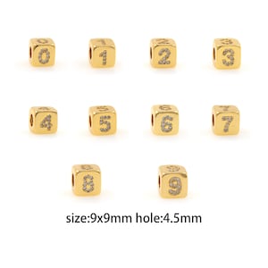 18K Gold gefüllte Anzahl Perlen, zierliche Würfel Anzahl Spacer Perlen, DIY Schmuckherstellung Lieferung