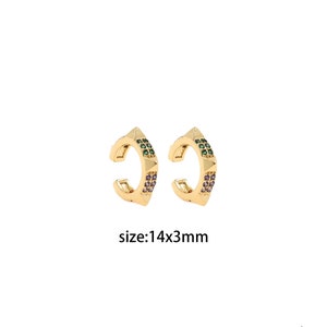 18K Gold Filled CZ Hoops Earrings,Gold Cartilage Ear Clip,Dainty CZ Hoops Huggie,Gold Huggies Hoop Earrings,Boho Earrings