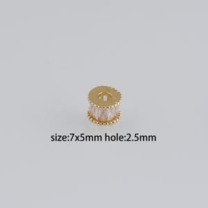 10Pcs 18K Gold Filled Barrel Spacer Beads,CZ Micro Pave Barrel Spacer Beads,DIY Jewelry Making Supply