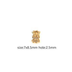18K Gold Filled Flower Barrel Spacer Beads,Cylindrical Spacer Beads,DIY Jewelry Making Supply