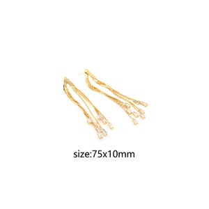 18K Gold Filled Tassel Stud Earrings,Tassel Earrings,Everyday Earrings,Minimalist Earrings