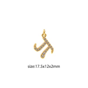 18K guldfyllt Pi-symbolhänge, matematikberlock, CZ-mikrobelagda Pi-örhängen och halsband för DIY-smyckestillverkning