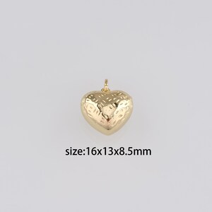 18K Gold Filled Heart Pendant,Dainty Heart Charm Earrings Necklace for DIY Jewelry Making Supply