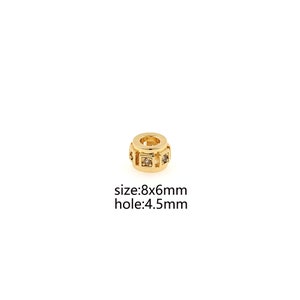 18K Gold Filled Cylindrical Spacer Beads,Barrel Spacer Beads,DIY Jewelry Making Supply