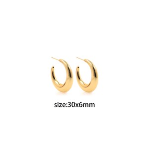 18K Gold Filled Thick Hoop Earrings,Dainty Earrings,Gold Earrings,Minimalist Earrings,Everyday Earrings
