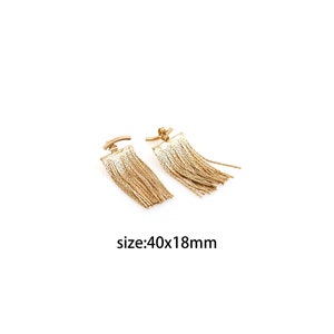 18K Gold Filled Tassel Stud Earrings,Tassel Earrings,Everyday Earrings,Minimalist Earrings