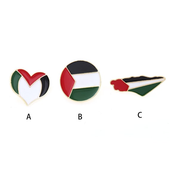 High Quality Gold Enamel Flag Lapel Pin Badge Palestine Country