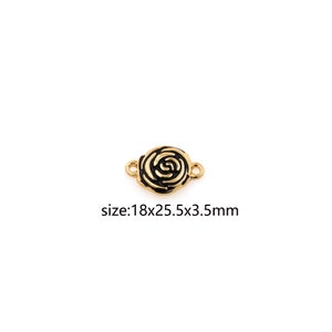 18K Gold Filled Flower Connector,Dainty Flower Charm Necklace Bracelet for DIY Jewelry Making Supply