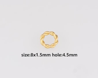 20Pcs 24K Gold Filled Spiral Beads,Twist Bead,Gold Knot Spacer Beads,DIY Jewelry Making Supply