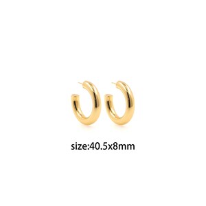 18K Gold Filled Thick Hoop Stud Earrings,Dainty Earrings,Minimalist Earrings,Gold Hoop Earrings,Huggie Earrings