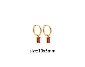 Stainless Steel Rectangle Hoop Earrings,Gold Hoop Earrings,Dainty Hoop Earrings,Minimalist Earrings