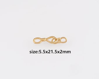 24K Gold Filled Necklace End Clasp,Hook Clasp Lock for DIY Jewelry Necklace Bracelet