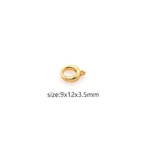 Moschettone rotondo riempito in oro 18K, chiusura a scatto a molla per collane e bracciali fai da te