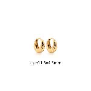 18K Gold Filled Thick Hoop Earrings,Dainty Earrings,Gold Earrings,Minimalist Earrings,Everyday Earrings