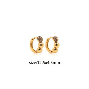 18K Gold Filled Ball Hoop Earrings,Ball Earrings,Everyday Hoops,Minimalist Earrings