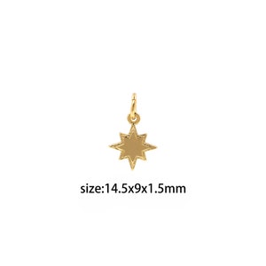 18K Gold füllte Nordstern-Anhänger, Nordstern-Charme-Ohrring-Halskette für die DIY Schmuckherstellung Versorgung