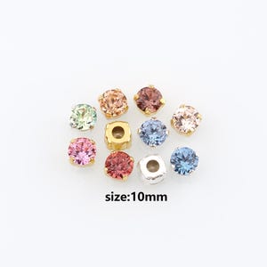 45pcs Multiple Colors Available Round Crystal in Claw,Sew-On Rhinestone,DIY Clothing Making Supply
