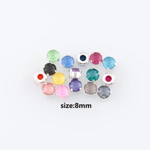 84pcs Multiple Colors Available Round Crystal in Claw,Sew-On Rhinestone,DIY Clothing Making Supply