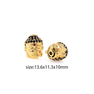 18K Gold Filled Buddha Head Spacer Bead,Buddha Beads,DIY Jewelry Making Supply