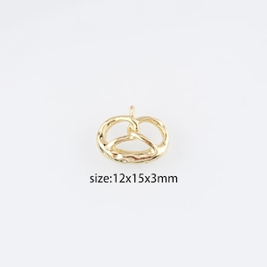 18K Gold Filled Bread Pendant,Dainty Bread Charm Earrings Necklace for DIY Jewelry Making Supply