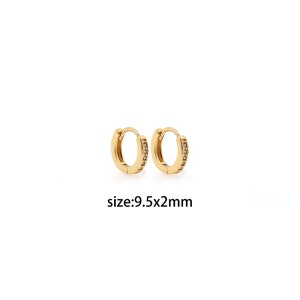 18K Gold Filled CZ Round Earrings,Dainty Hoop Earrings,Everyday Earrings,Handmade Earrings