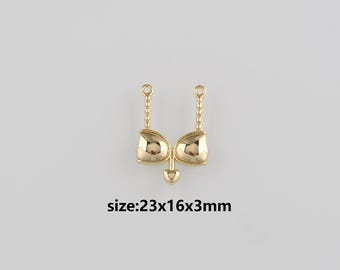 18K Gold Filled Bikini Pendant,Bikini Charm Earrings Necklace for DIY Jewelry Making Supply