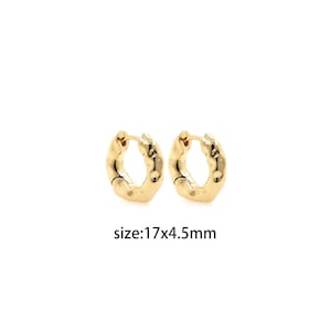 18K Gold Filled Irregular Hoop Earrings,Dainty Hoops,Round Huggie Hoops,Minimalist Earrings