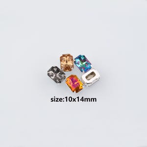 36pcs Multiple Colors Available Rectangle Crystal,Sew-On Rhinestone Crystals with Prong Settings,DIY Clothing Making Supply