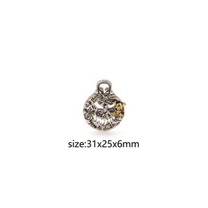 18K Gold Filled Skull Pendant,Dainty Skull Charm Earrings Necklace for DIY Jewelry Making Supply