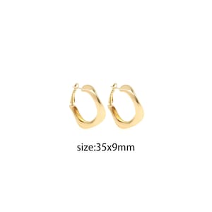18K Gold Filled Geometric Hoop Earrings,Dainty Hoops,Round Huggie Hoops,Minimalist Earrings