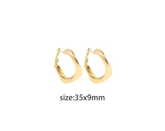 18K Gold Filled Geometric Hoop Earrings,Dainty Hoops,Round Huggie Hoops,Minimalist Earrings