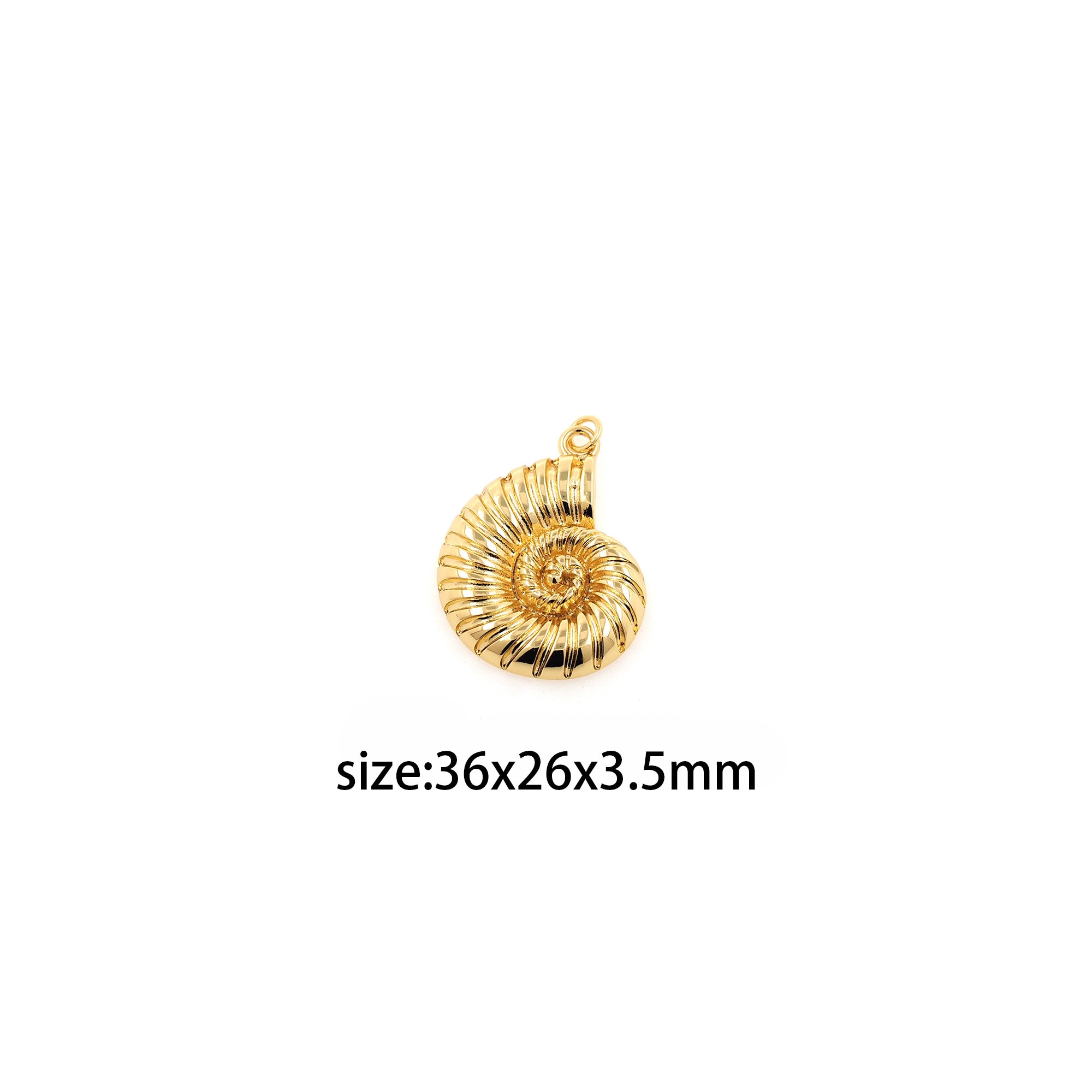 18K Gold Filled Shell Pendant,Dainty Shell Charm Earrings Necklace for DIY Jewelry Making Supply