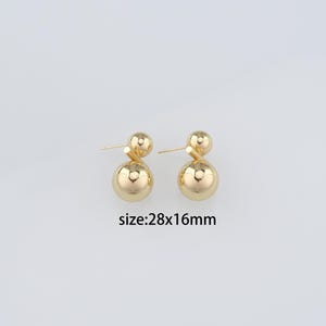 18K Gold Filled Ball Stud Earrings,Dainty Hoops,Minimalist Earrings,Gift for Her
