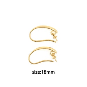 18K Gold Filled French Hook Earrings,Earring Hooks with Loop