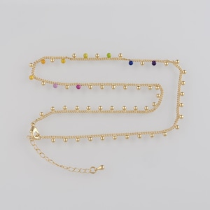 18K Gold Filled Ball Chain Necklace,Thin Necklace,Minimalist Necklace,Adjustable Necklace,Gift for Her