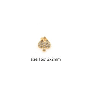 Colgante de espadas relleno de oro de 18 quilates, pendientes con dije de naipes Micro pavé CZ, collar para fabricación de joyas DIY