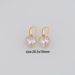 18K Gold Filled Heart Hoop Earrings,Dainty Heart Earrings,Gold Hoops,Dainty CZ Hoops Huggie