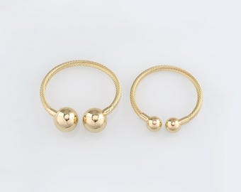 18K Gold Filled Ball Bangle-Gold Cuff Bracelet-Dainty Bracelet-Everyday Bracelet-Gift for Her