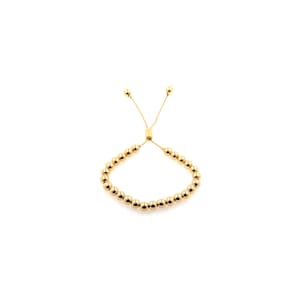 18K Gold Filled Ball Bracelet-Beaded Bracelet-Sliding Adjustable Bracelet Making Chain-Gift for Her