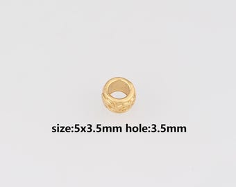 10Pcs 24K Gold Filled Cylinder Spacer Beads,Barrel Spacer Beads,DIY Jewelry Making Supply