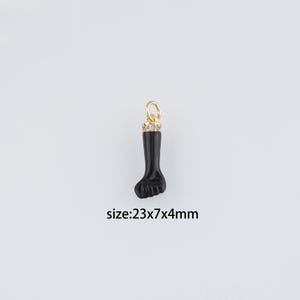 18K Gold Filled Hand Pendant,Enamel Fist Charm Earrings Necklace for DIY Jewelry Making Supply