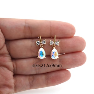 18K Gold Filled CZ Teardrop Stud Earrings,Minimalist Gold Eearrings,Dainty Earrings,Gift for Her