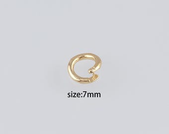 20 anillas de salto rellenas de oro de 18 quilates, anillas de salto redondas abiertas, abalorios a granel para collares y pulseras, suministros para hacer joyas DIY.