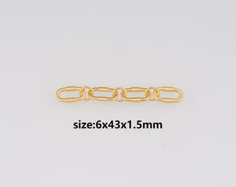 24K Gold Filled Oval Connector,Oval Charm Necklace Bracelet for DIY Jewelry Making Supply