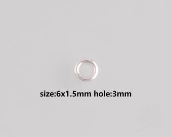 10Pcs Silver O Shaped Ring,Dainty Closed Ring Charm Necklace Bracelet for DIY Jewelry Making Supply