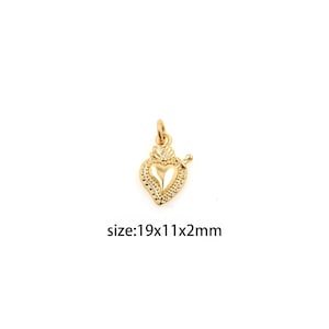 18K Gold Filled Heart Pendant,Dainty Heart Charm Earrings Necklace for DIY Jewelry Making Supply