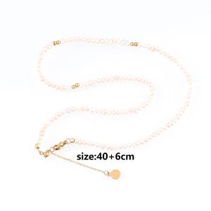 18K Gold Filled Beaded Chain Necklace,Thin Link Chain,Pearl Necklace,Minimalist Necklace,Gift for Her