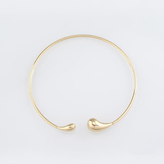 18K Gold Filled Teardrop Choker Necklace,open Choker,neck Cuff
