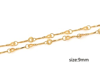 18K Gold Filled Geometric Link Necklace,Minimalist Necklace,Geometric Choker,Adjustable Necklace